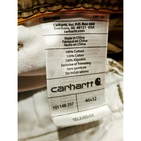 CARHARTT Force Tappen Relaxed Fit Cargo utility Work Pant Yukon Tan 46 x32 3768 - Picture 5 of 11